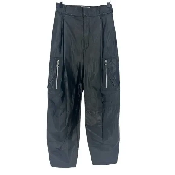 Bottega Veneta Tapered Leather Cargo Pants in Black - Picture 5 of 15